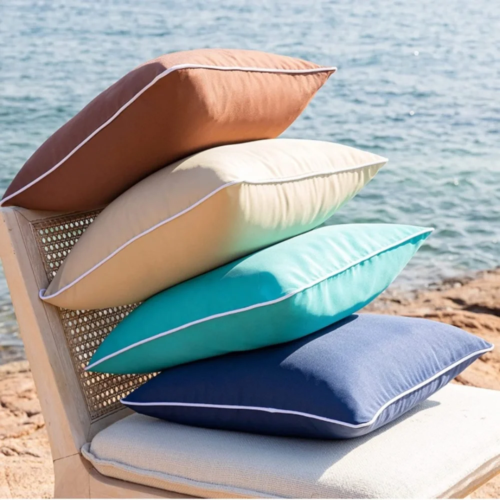 Luxury Home | Chic Brown Outdoor Water Resistant Lumbar Throw Pillow Covers